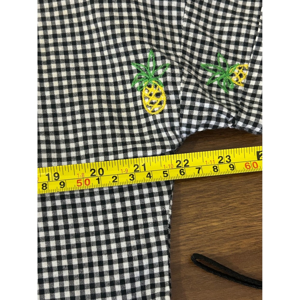 Sweet & Sunny Pineapple Gingham Peplum Top Womens Size Small - Picture 5 of 9